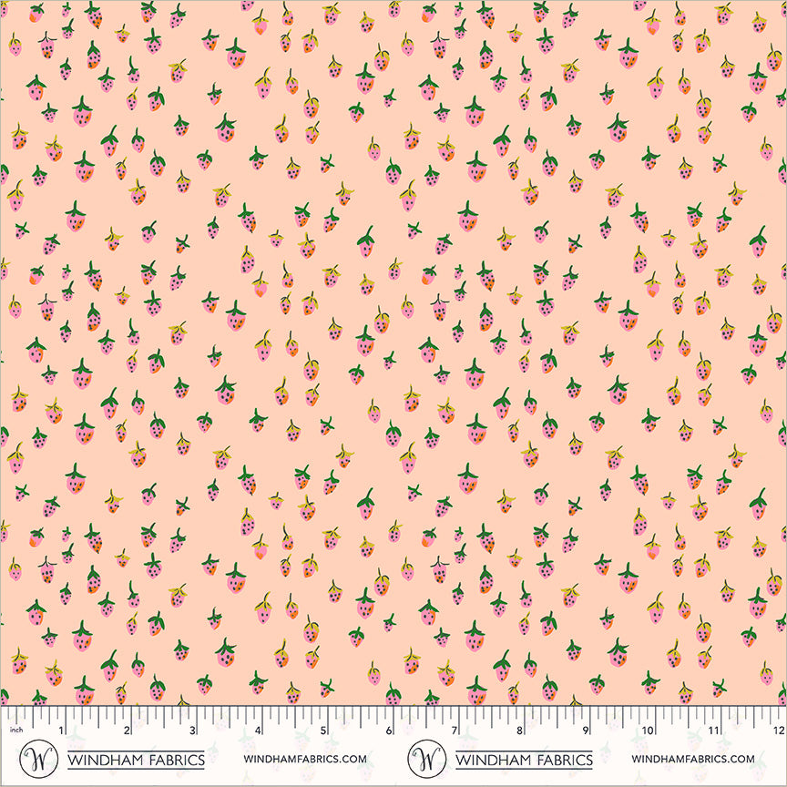Heather Ross Favorites by Heather Ross - Field Strawberries 50899D-2 Blush