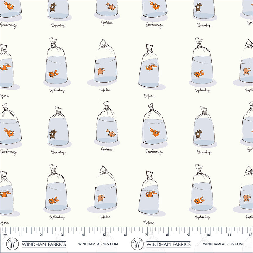 Heather Ross Favorites by Heather Ross - Goldfishes in Bags 55212D-2 White