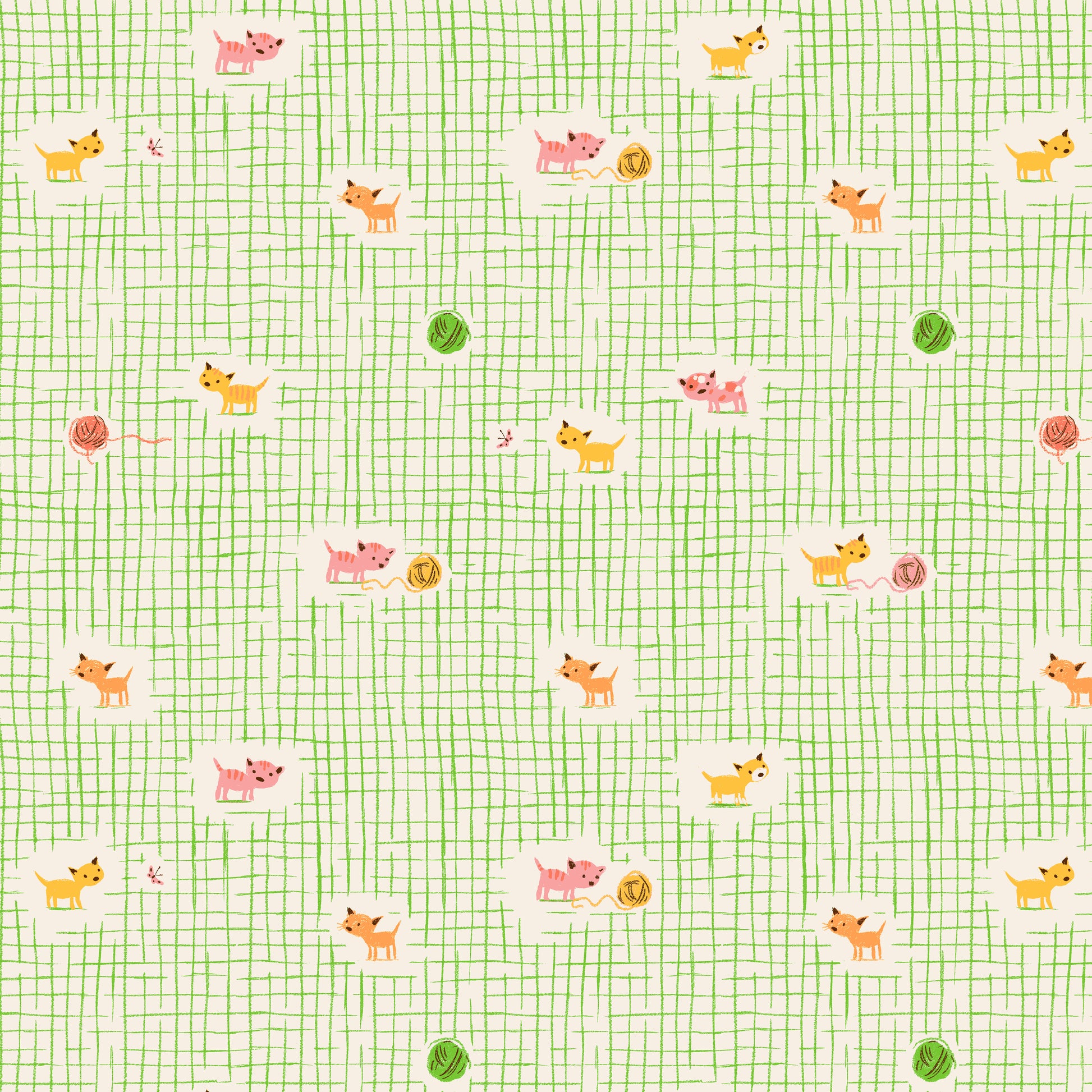 Heather Ross Favorites by Heather Ross - Kitten Plaid 40929D-2 Green