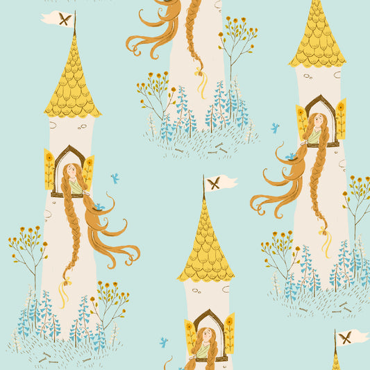 Heather Ross Favorites by Heather Ross - Rapunzel 51197D-2 Aqua