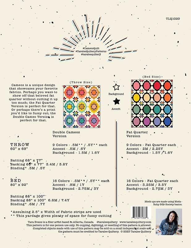 Cameos Quilt Pattern by Taralee Quiltery