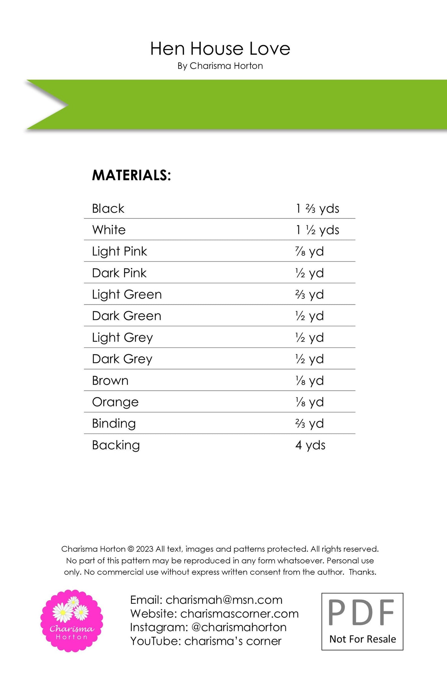 Hen House Love Quilt Pattern - Special Order