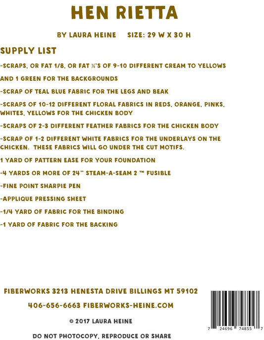 Hen Rietta Collage # LHFWHEN - Special Order