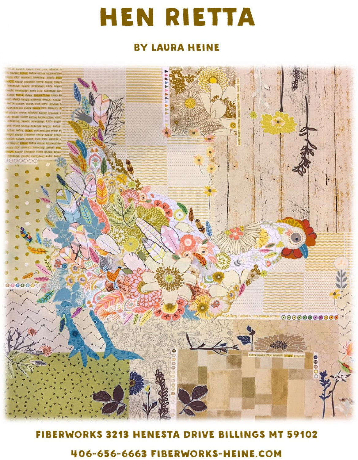 Hen Rietta Collage Pattern by Laura Heine