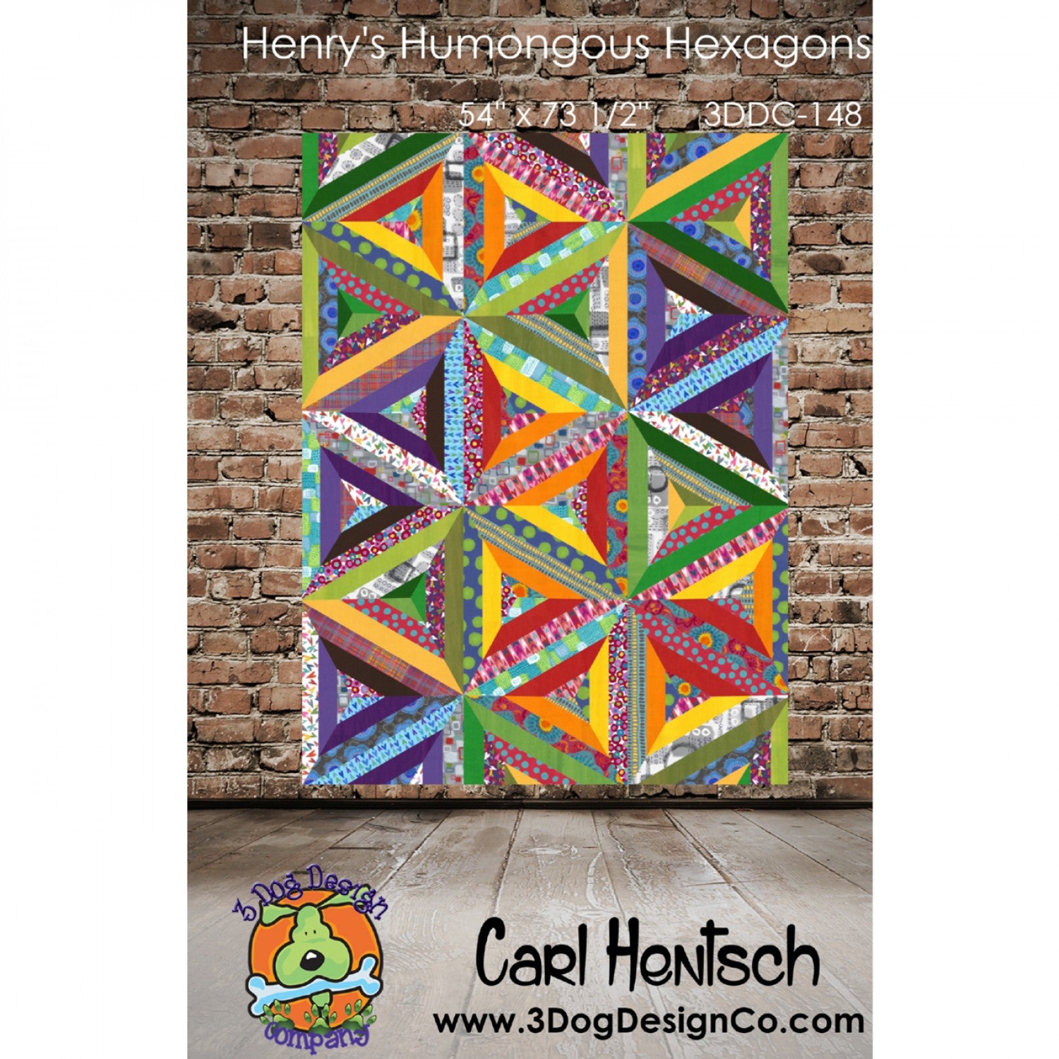 Henrys Humongous Hexagons Quilt Pattern by 3 Dog Design - Special Order