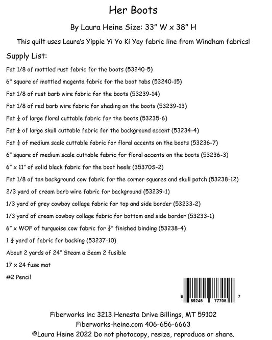 Her Boots Collage Pattern by Laura Heine # FWLHHBTS - Special Order