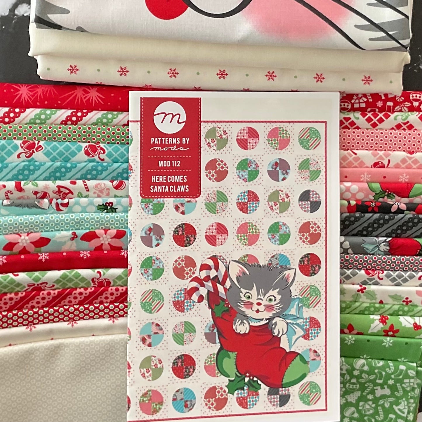 Here Comes Santa Claws Quilt Kit featuring Kitty Christmas