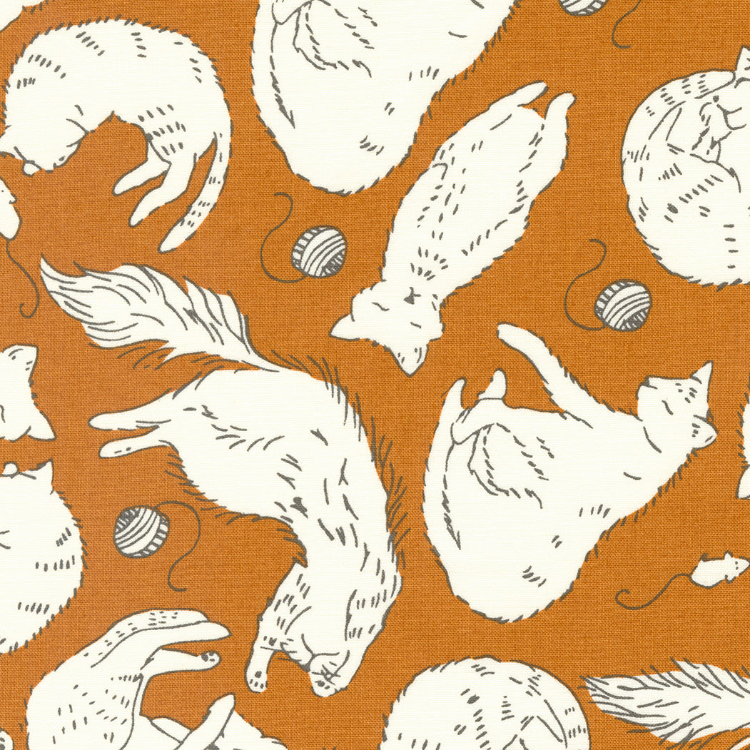 Here Kitty Kitty by Stacy Iest Hsu - Sleepy Time - Rust 20832 20