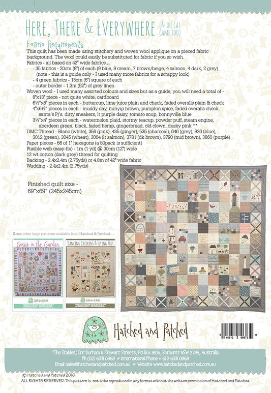 Here, There and Everywhere Applique Quilt Pattern by Hatched & Patched