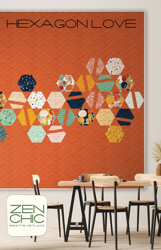 Hexagon Love Quilt Pattern by Zen Chic