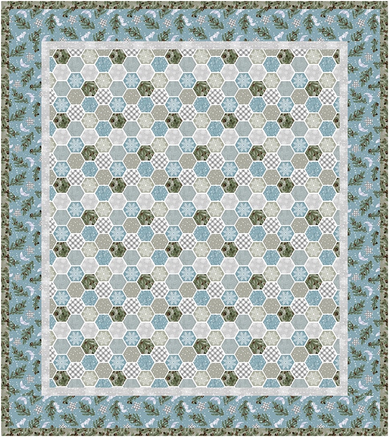 Chill Factor Flannel by Raquel Maciel : Hexagon Winter Dreams Quilt Kit