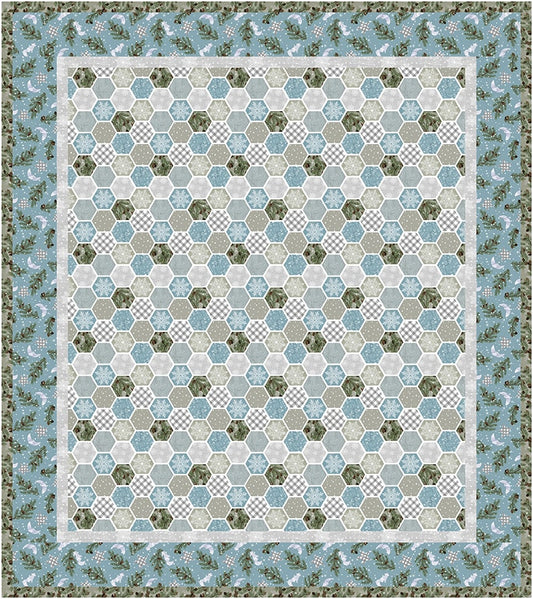 Chill Factor Flannel by Raquel Maciel : Hexagon Winter Dreams Quilt Kit