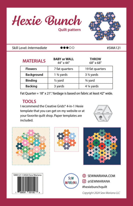 Hexie Bunch Quilt Pattern by Sew Mariana