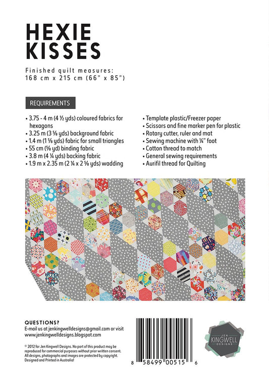 Hexie Kisses Pattern by Jen Kingwell Designs - Special Order
