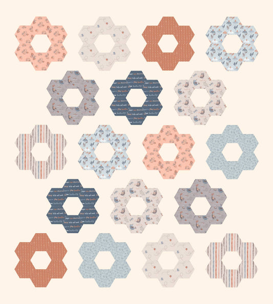Chirp by Elana Amo - Hexie Blooms Quilt Kit