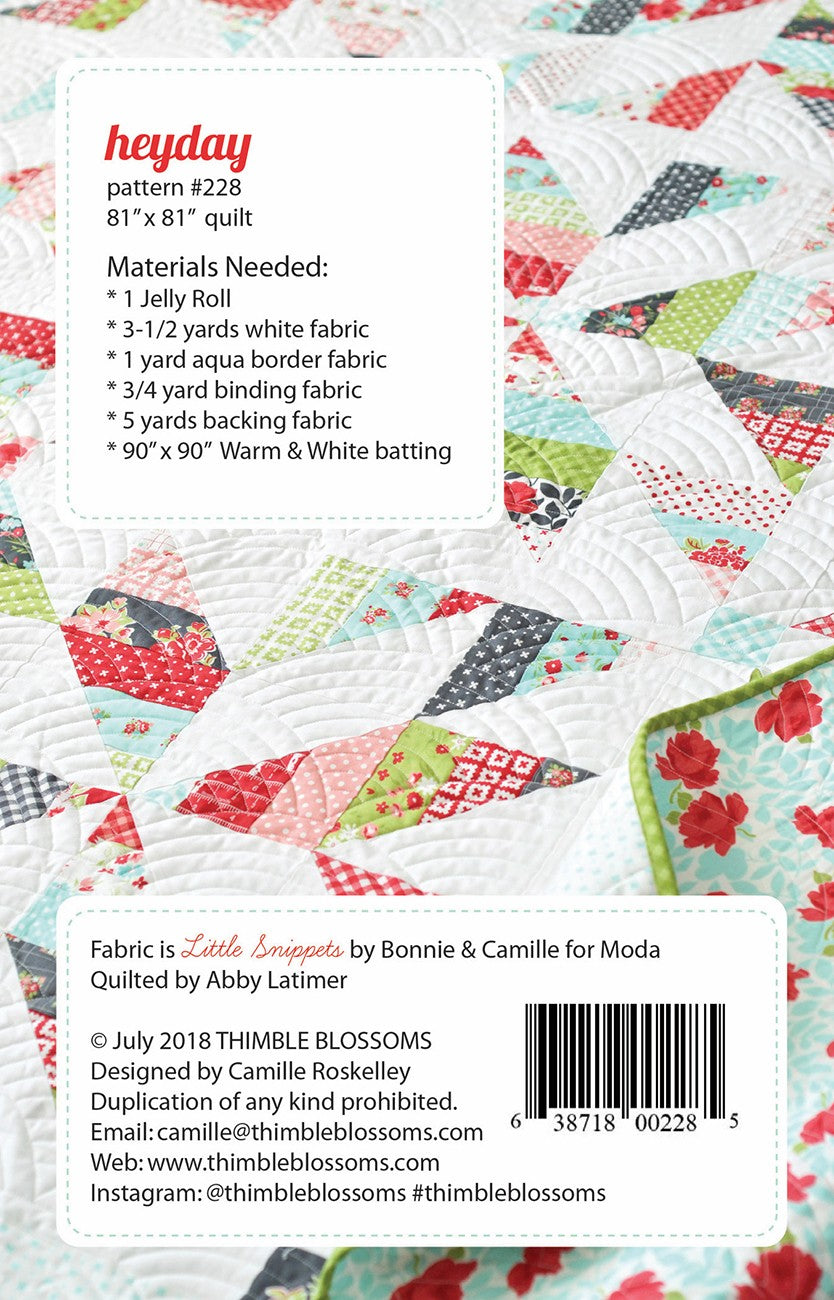 Heyday Quilt Pattern by Thimble Blossoms