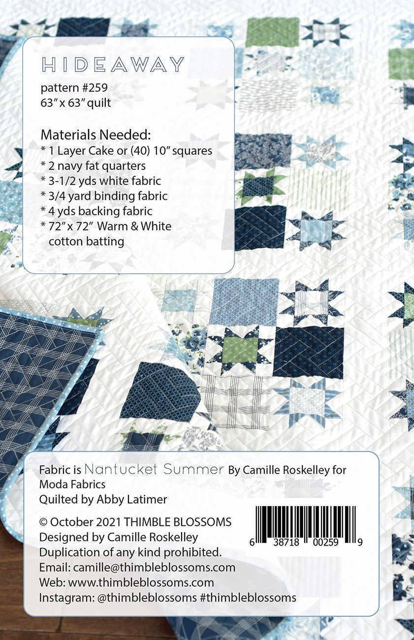 Hideaway Quilt Pattern by Thimble Blossoms