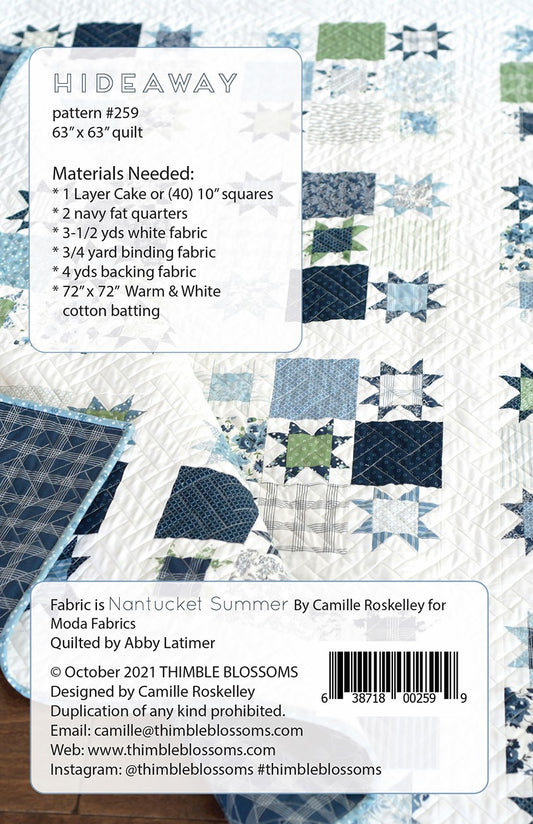 Hideaway Quilt Pattern by Thimble Blossoms