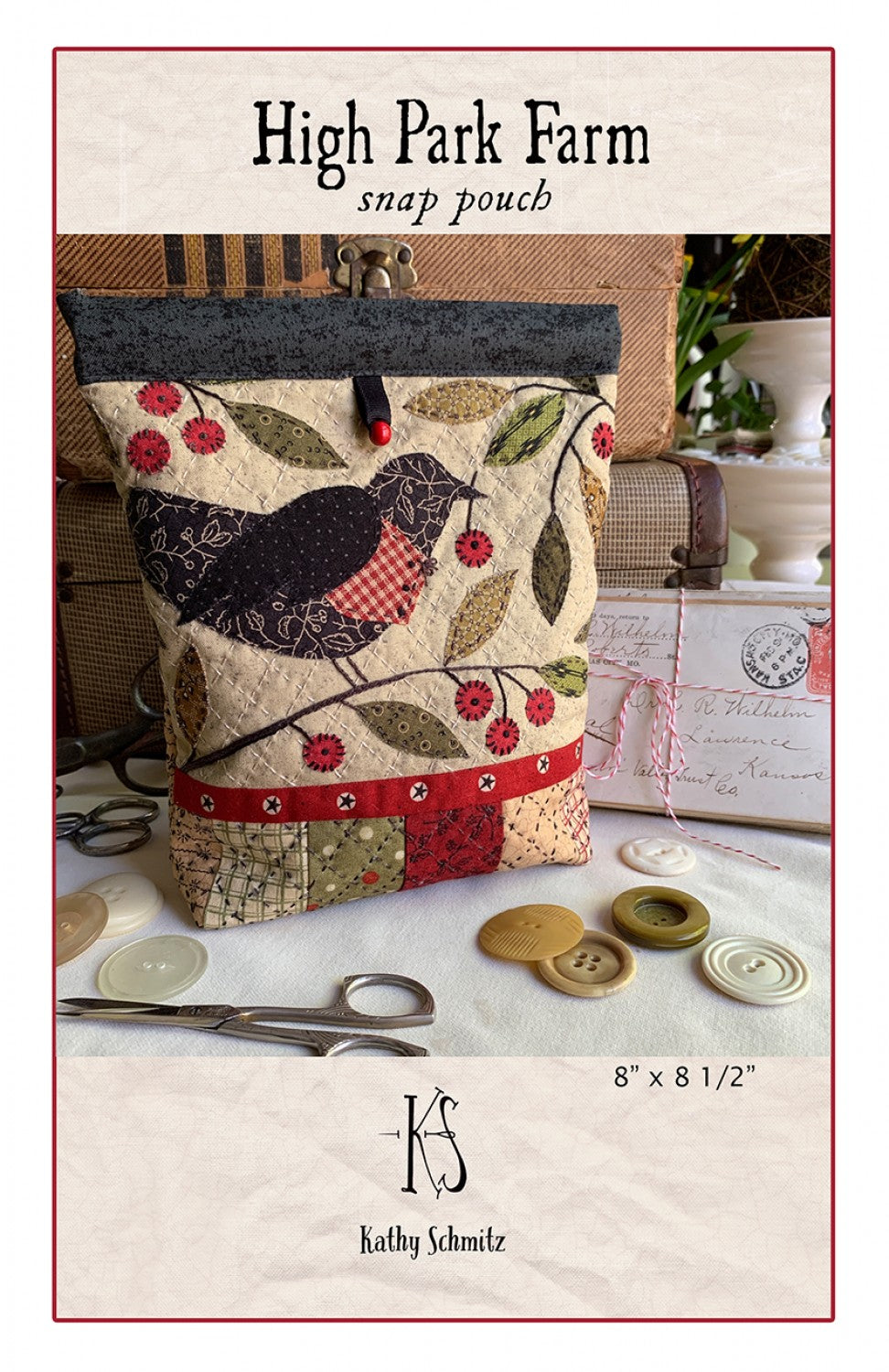 High Park Farm Appliqué Pouch Pattern by Kathy Schmitz - KS-2003 - Special Order