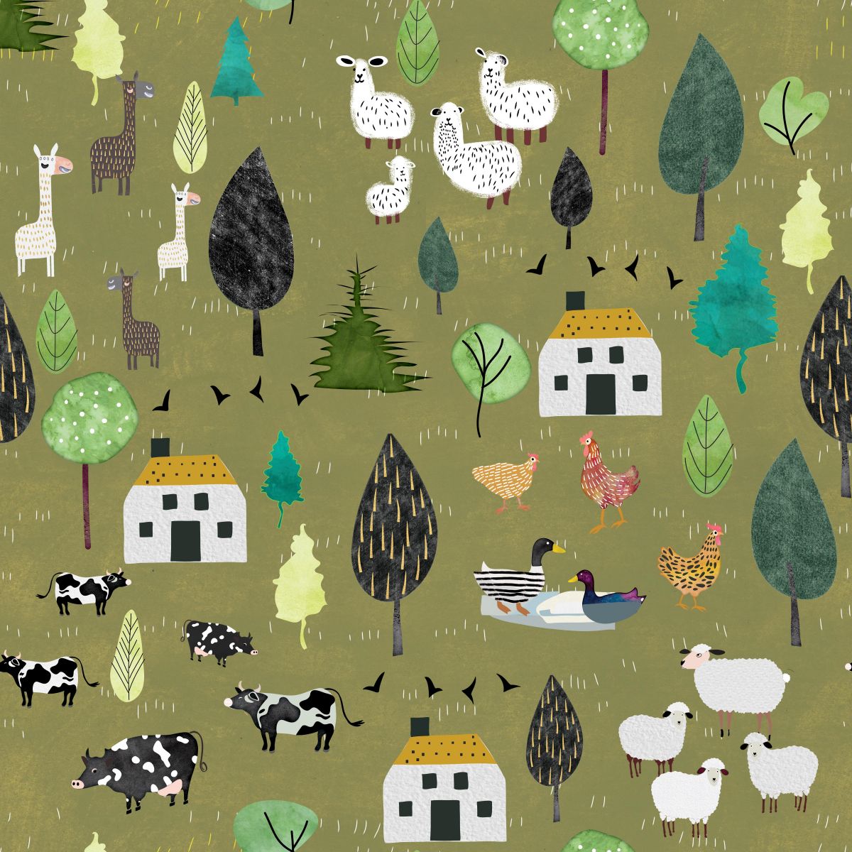Highland Nature Walk by Alison Woodside - Farm Animals 4590-66 Olive