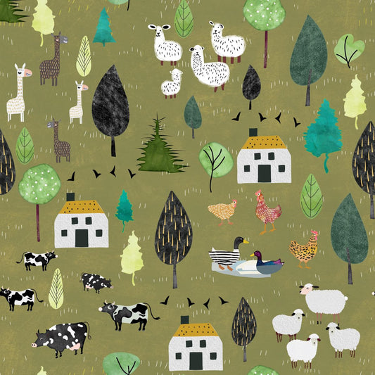 Highland Nature Walk by Alison Woodside - Farm Animals 4590-66 Olive