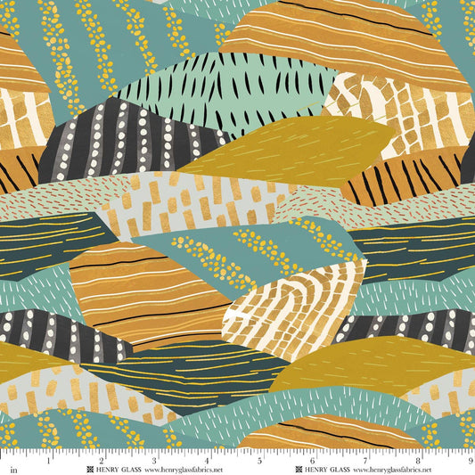 Highland Nature Walk by Alison Woodside - Patchwork Hillside 4598-44 Amber