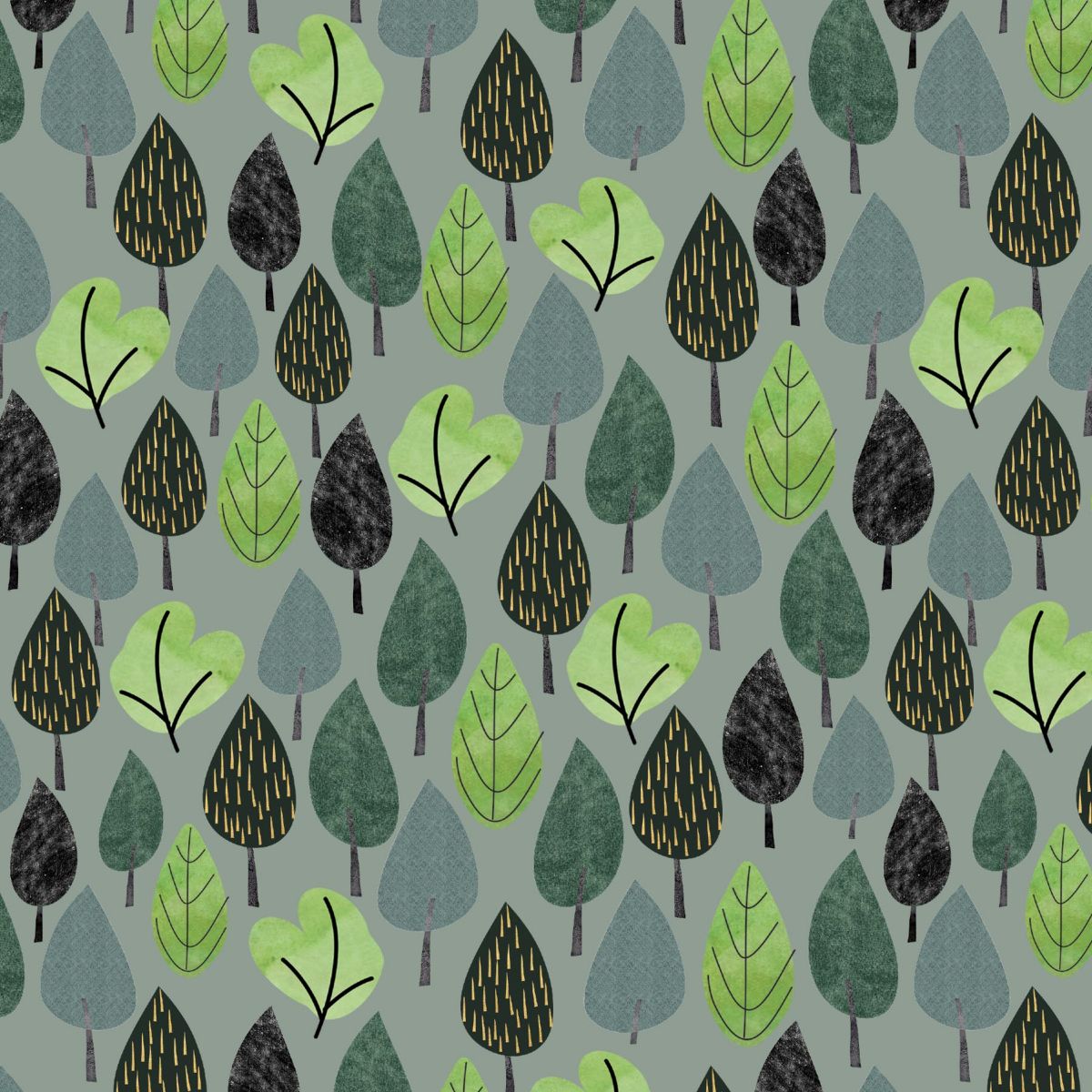 Highland Nature Walk by Alison Woodside - Trees 4600-90 Grey