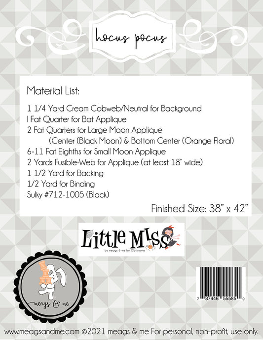 Hocus Pocus Applique Quilt Pattern by Meags and Me MAMP139 - Special Order