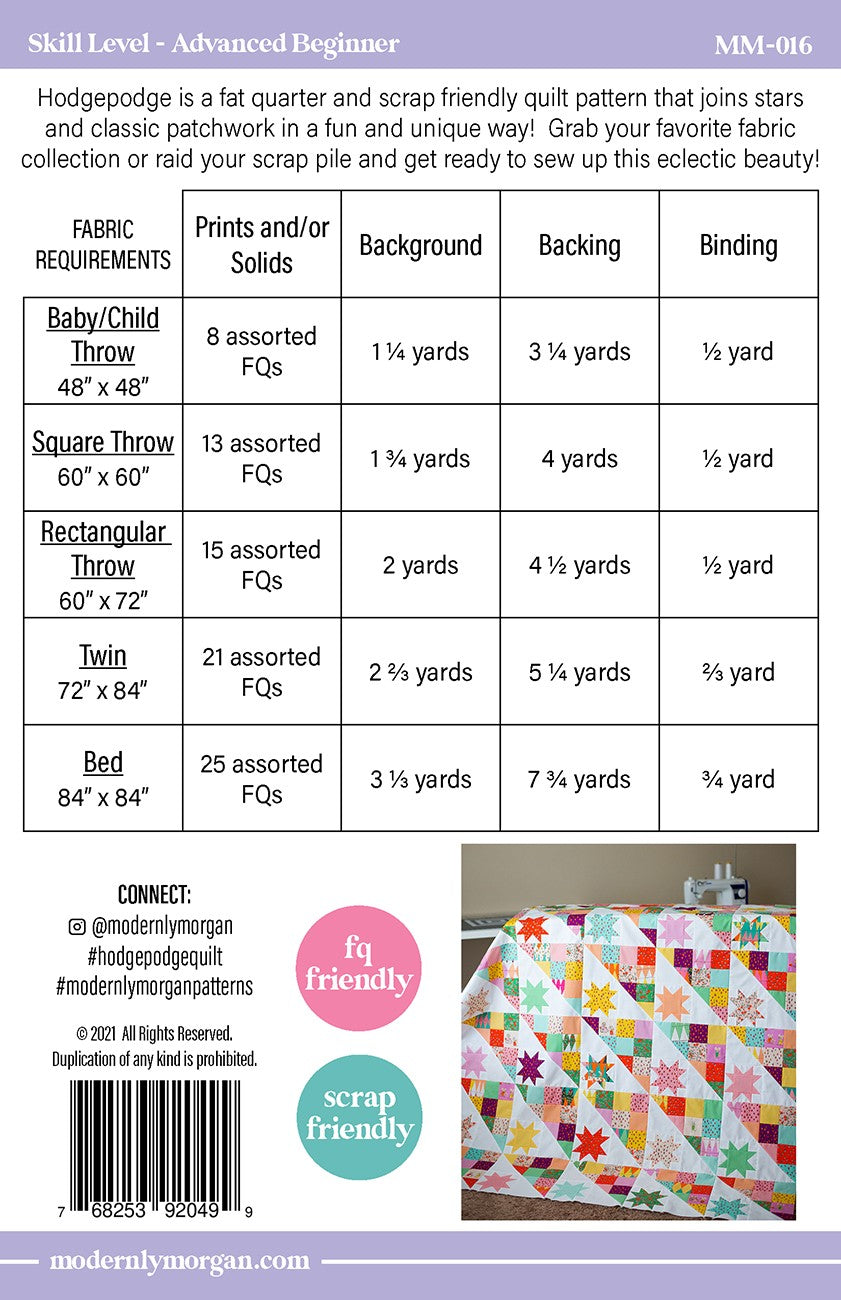 Hodgepodge Quilt Pattern by Modernly Morgan