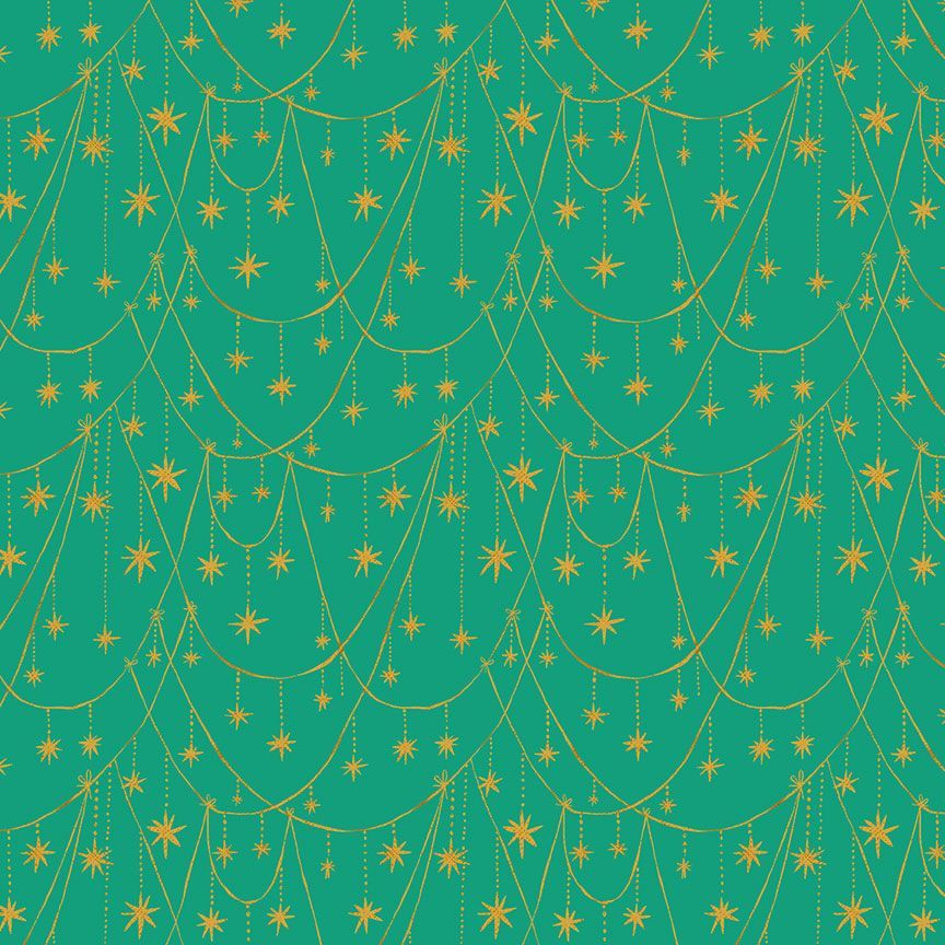 Holly Jolly by Dear Stella : Star Garland Peacock STELLA-DFG3187