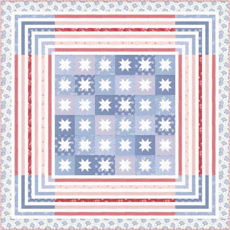 Hollyhocks & Roses by Bunny Hill Designs : My Home Sweet Home Quilt Front Shop Sample
