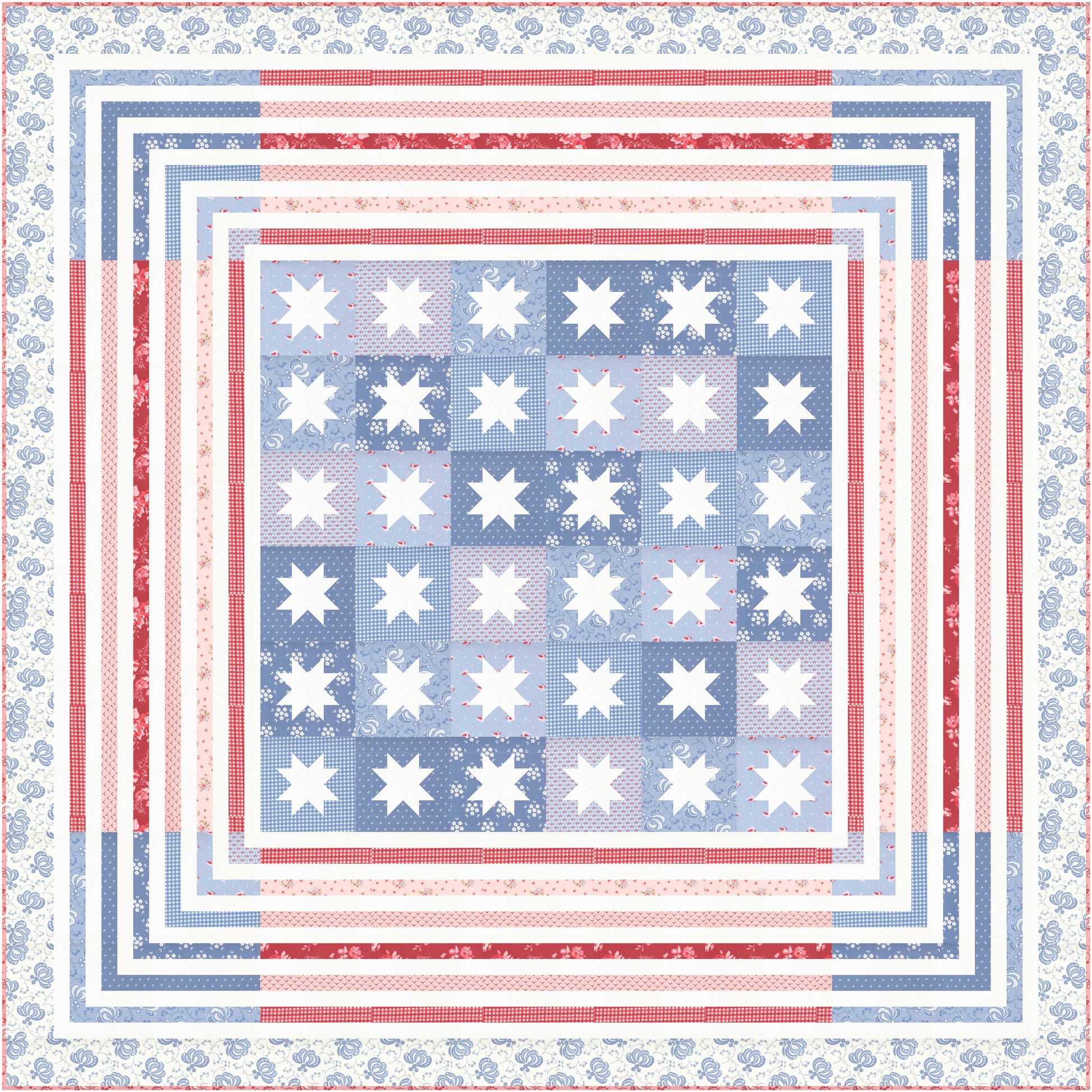 Hollyhocks and Roses by Bunny Hill Designs - My Home Sweet Home Boxed Quilt Kit