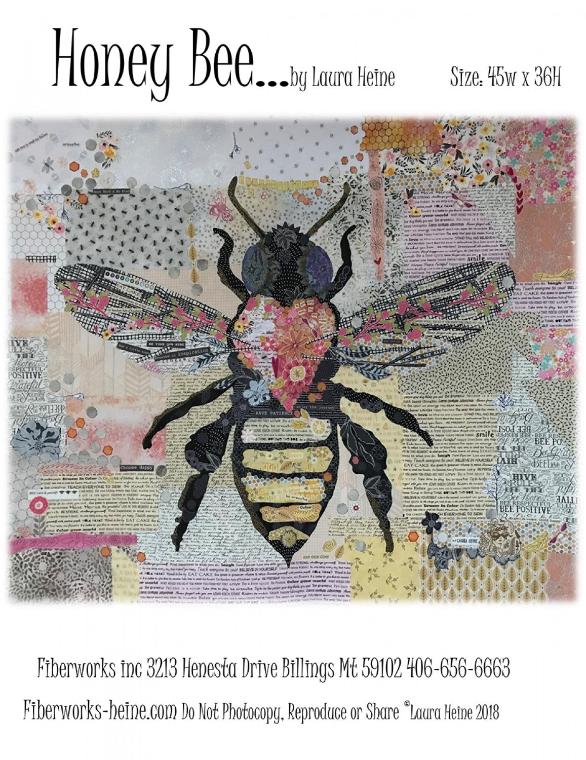 Honey Bee Collage Pattern by Laura Heine