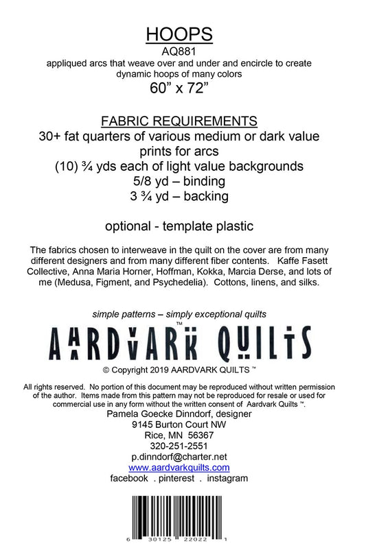 Hoops Quilt Pattern by Aardvark Quilts