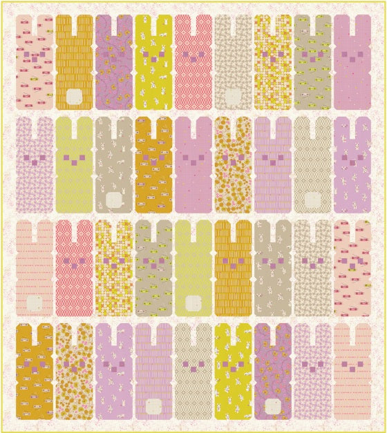 LoFi Linens by Rashida Coleman-Hale : Hoppy Bunnies Quilt Kit - Large Throw
