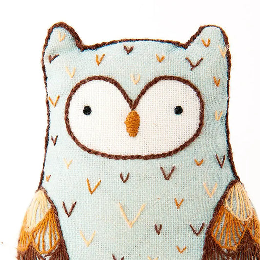 Horned Owl Embroidery Doll Kit