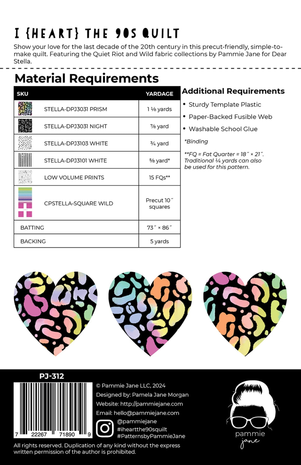 I Heart the 90's Quilt Pattern by Pammie Jane