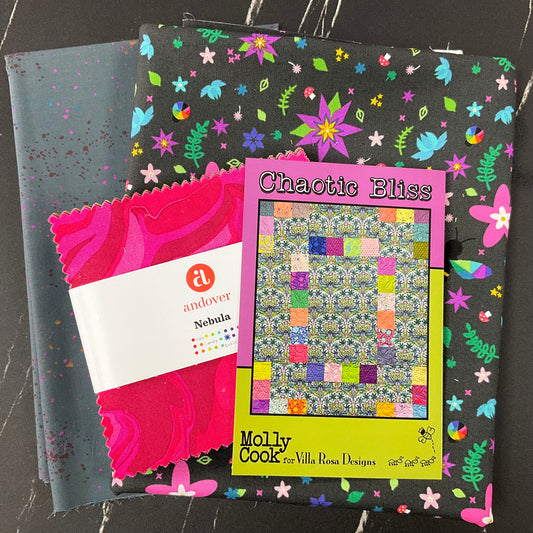 Chaotic Bliss Quilt Kit featuring Nebula by Andover