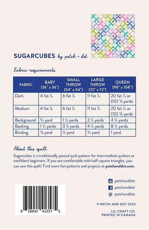 Sugarcubes Quilt Pattern by Patch + Dot