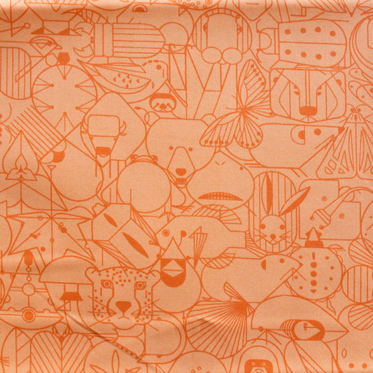 Charley Harper End Paper Basics - Pumpkin Poplin