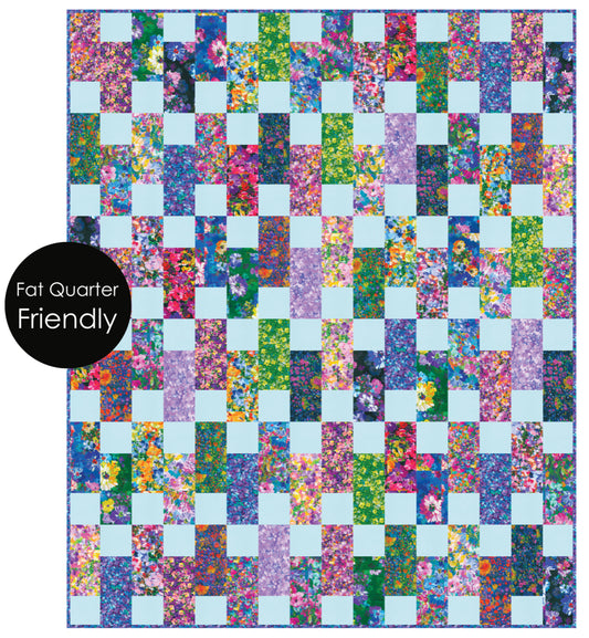 Broadwalk Quilt Kit featuring Painterly Petals Meadow by Robert Kaufman Fabrics