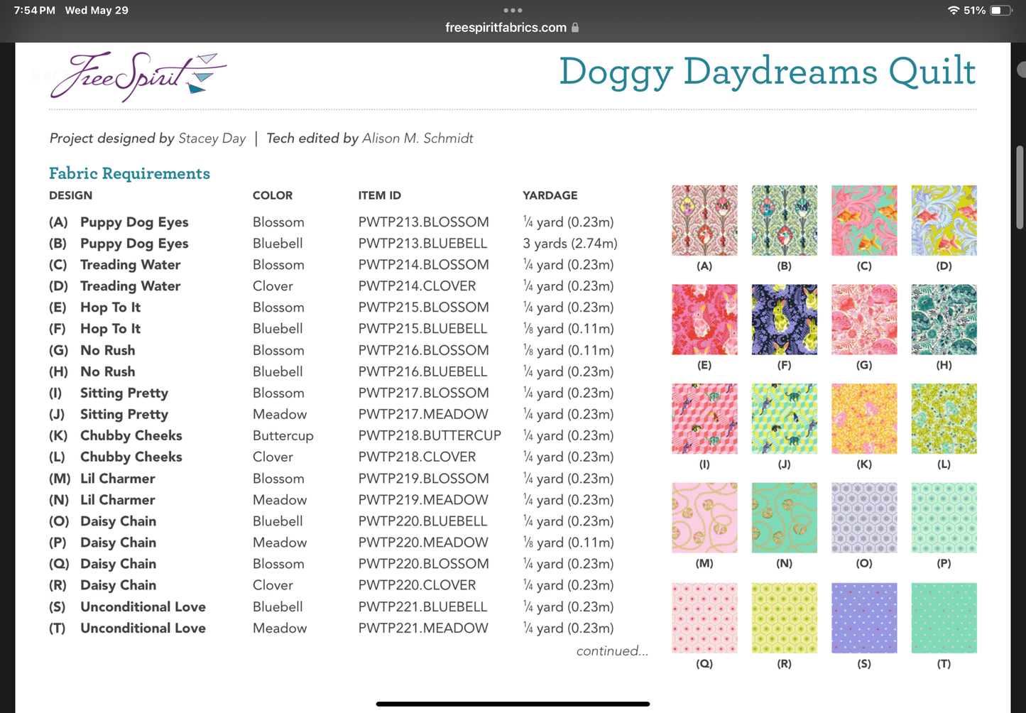 Kit de courtepointe Doggy Daydreams en précommande : Tula Pink Besties