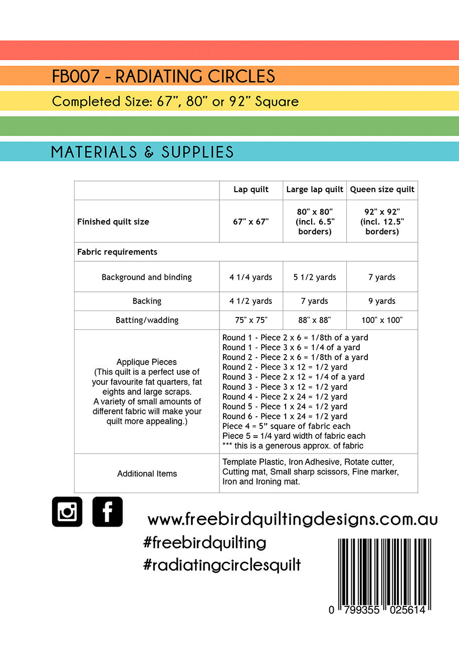 Radiating Circles - Quilt # CAFB007 - Special Order