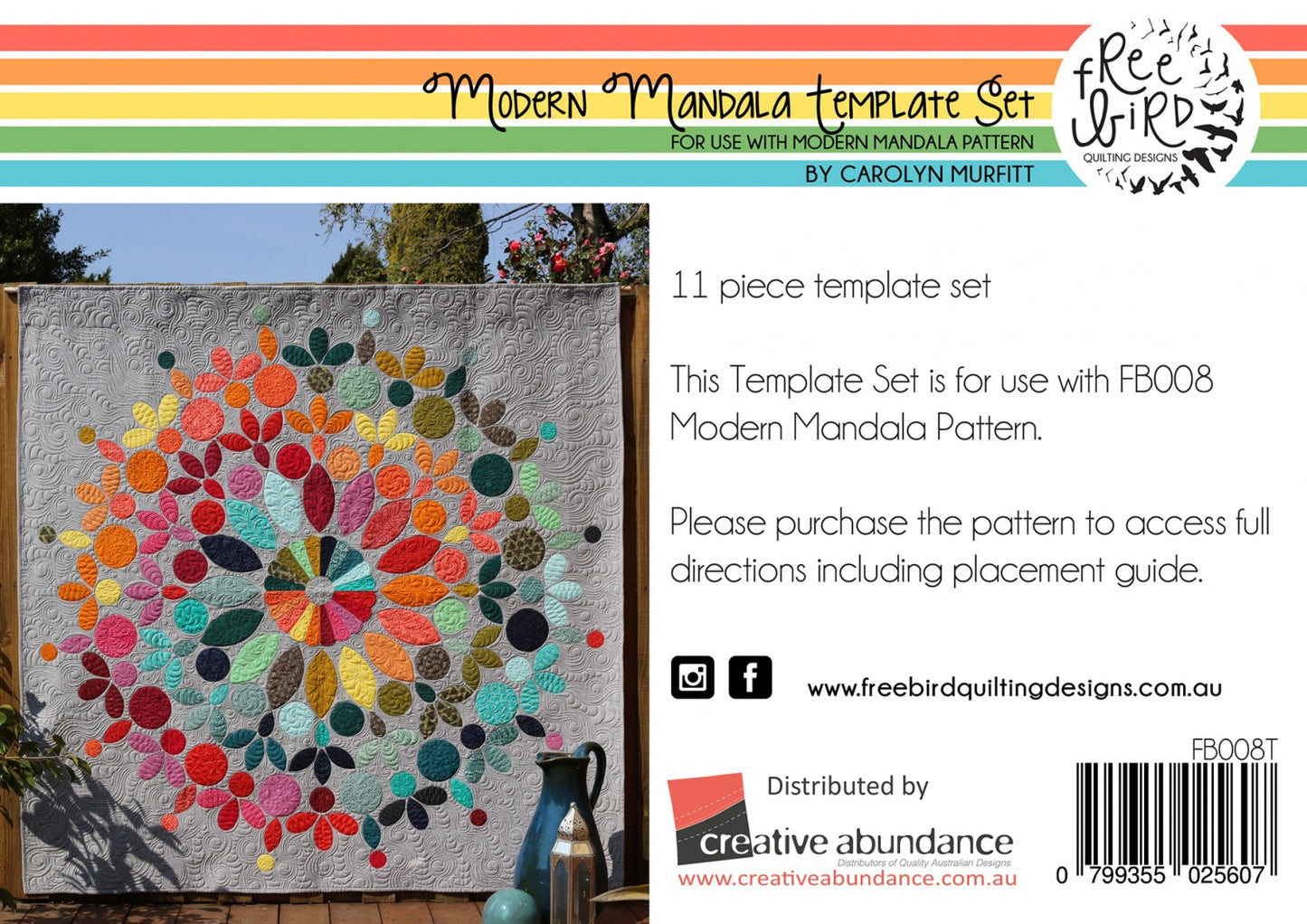 Modern Mandala Acrylic Template Set # CAFB008T - Special Order