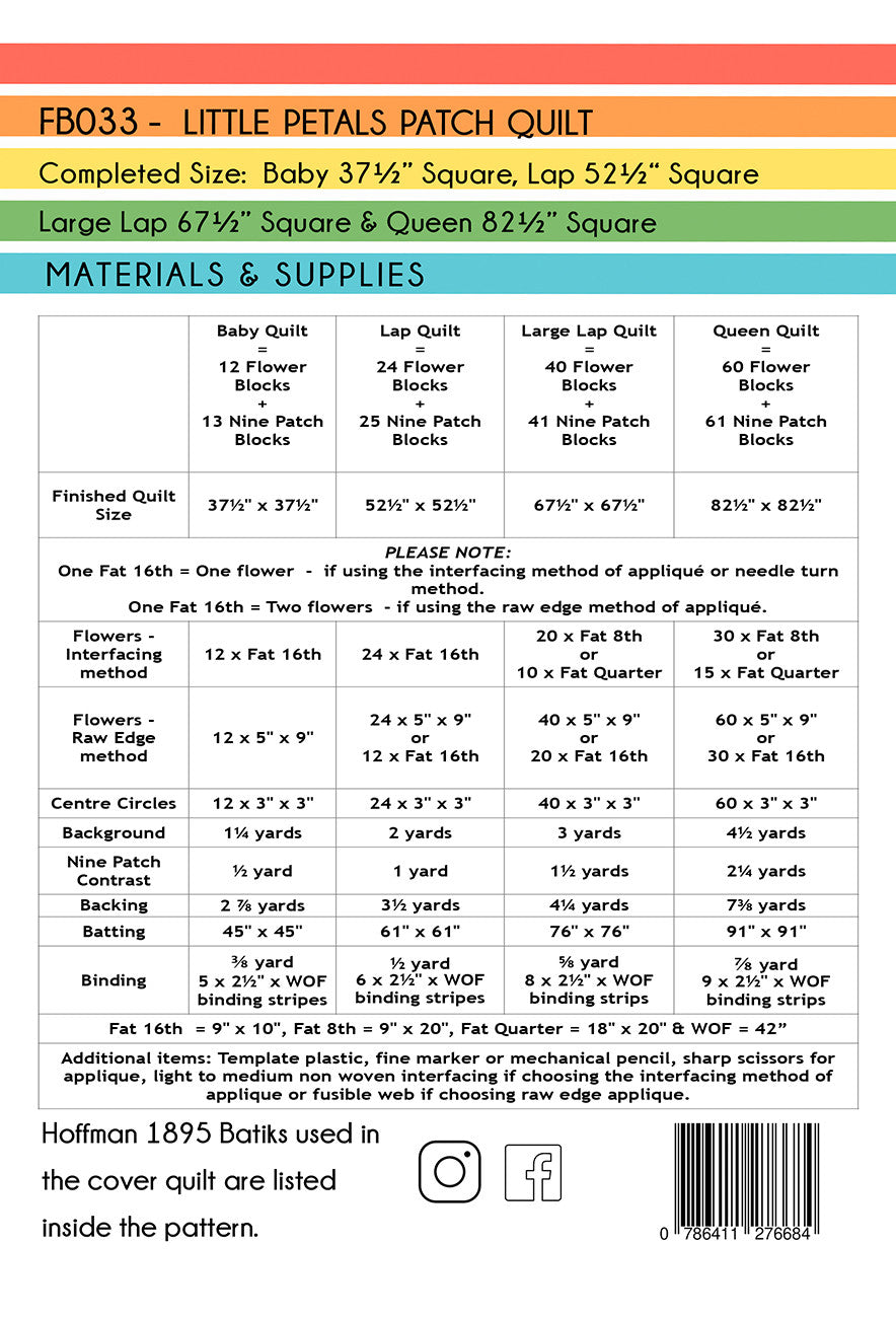 Little Petals Patch Quilt # FB033 - Special Order