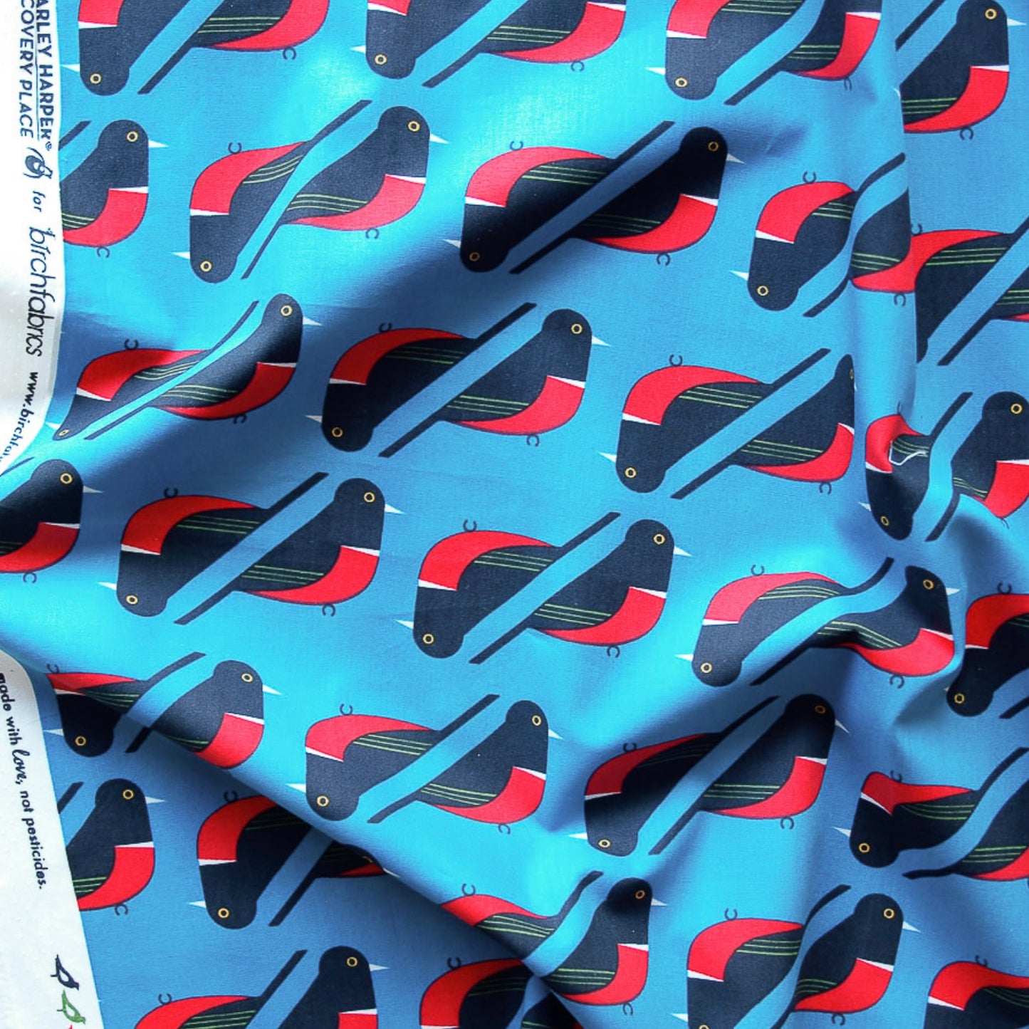 Charley Harper Discovery Place - Red Breasted Meadowlark Poplin CH-350