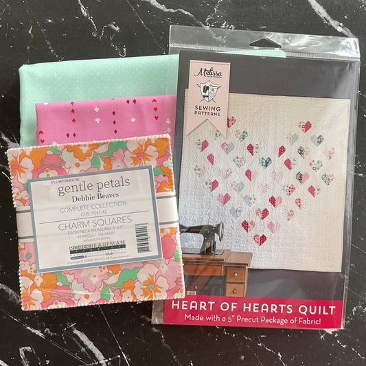 Heart of Hearts Quilt Kit featuring Gentle Petals by Debbie Beaver