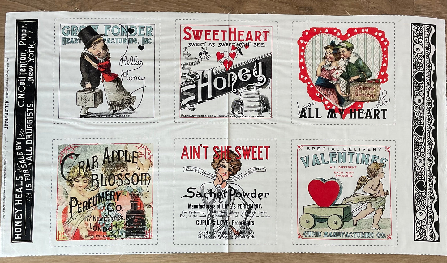 All My Heart Valentine Ads Patch Panel by J. Wecker Frisch