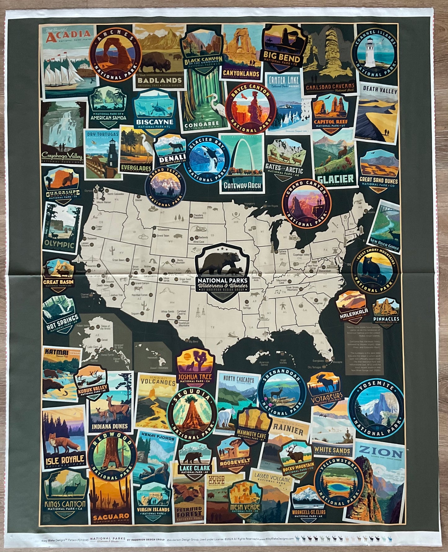 National Parks USA Vertical Map Poster Panel PD15090