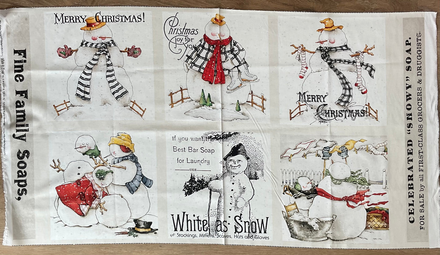 Panneau de Brassage White as Snow Snowy Soap par J. Wecker Frisch pour Riley Blake